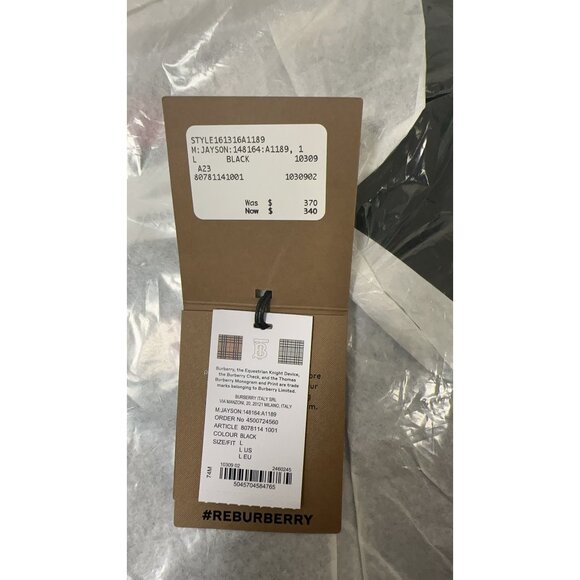 Burberry Jayson Icon Stripe Crewneck T-Shirt Black L 8078114 - Picture 7 of 8